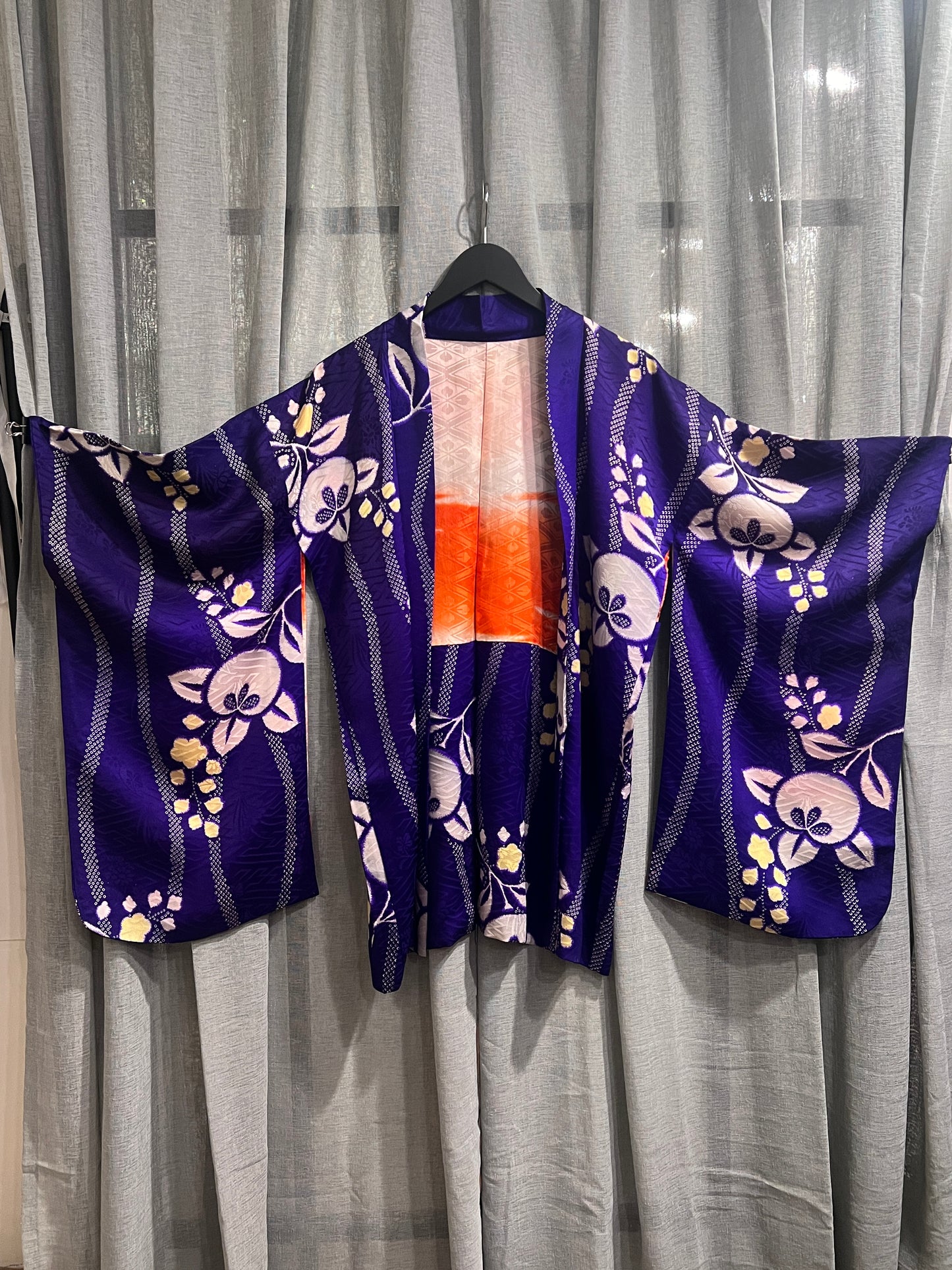 White & Purple Vintage Silk Haori