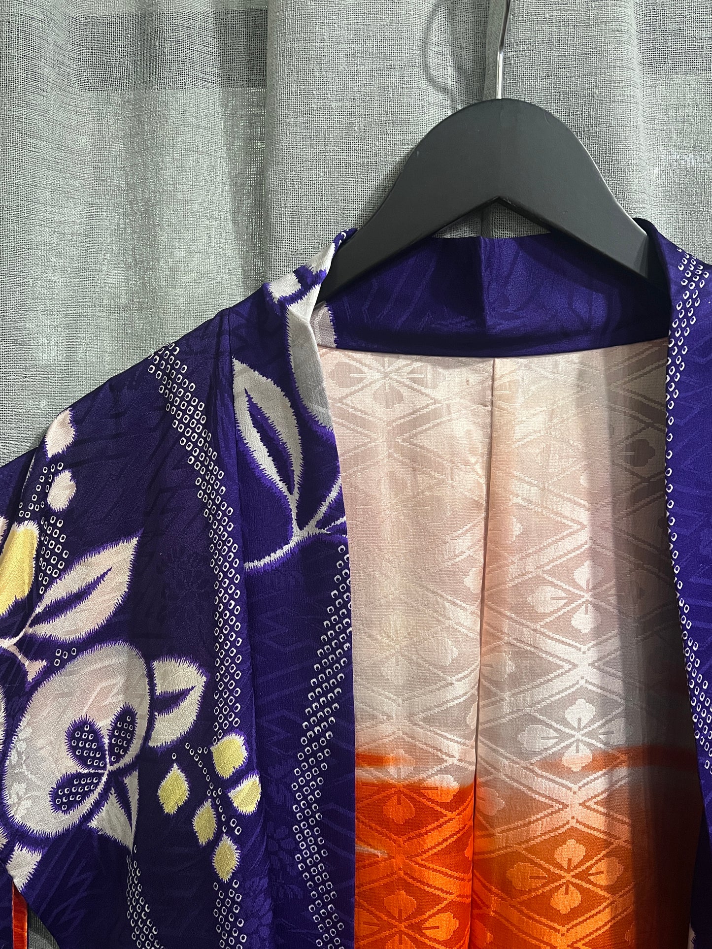 White & Purple Vintage Silk Haori