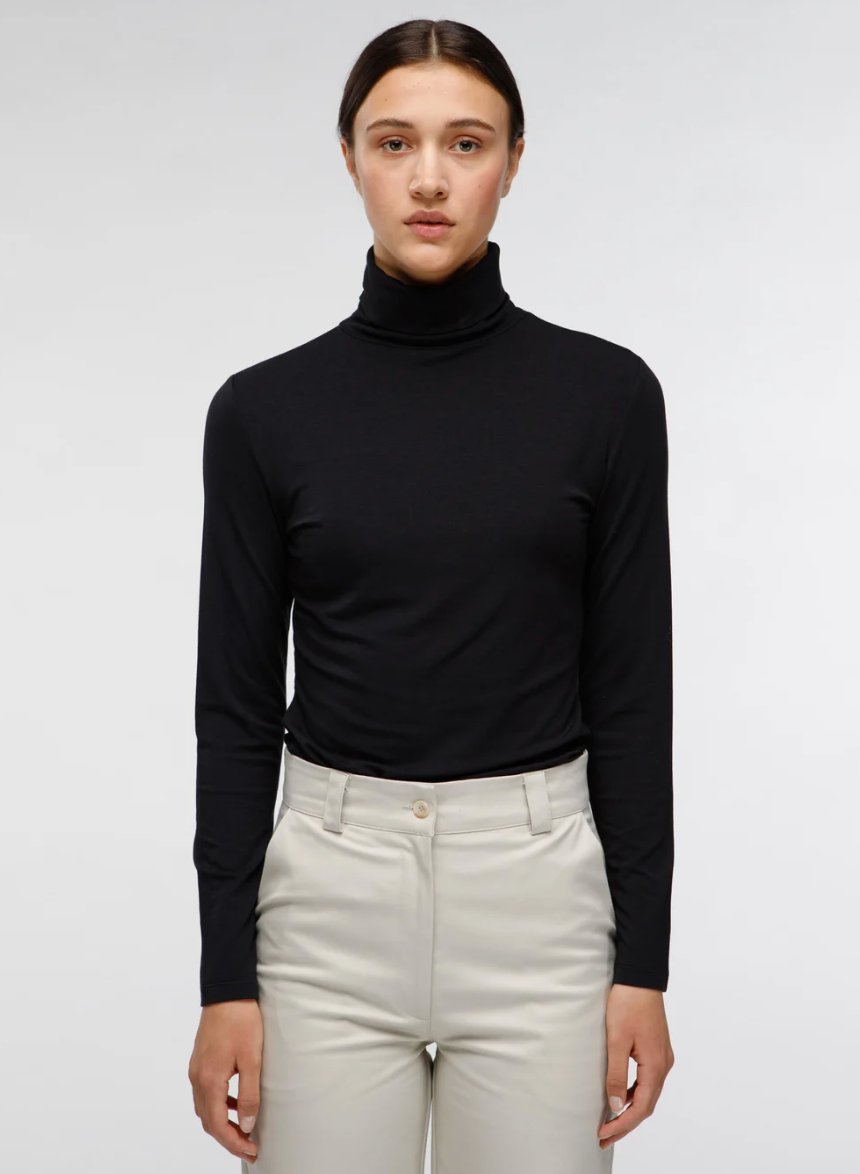 Slim Fit Turtleneck - Black