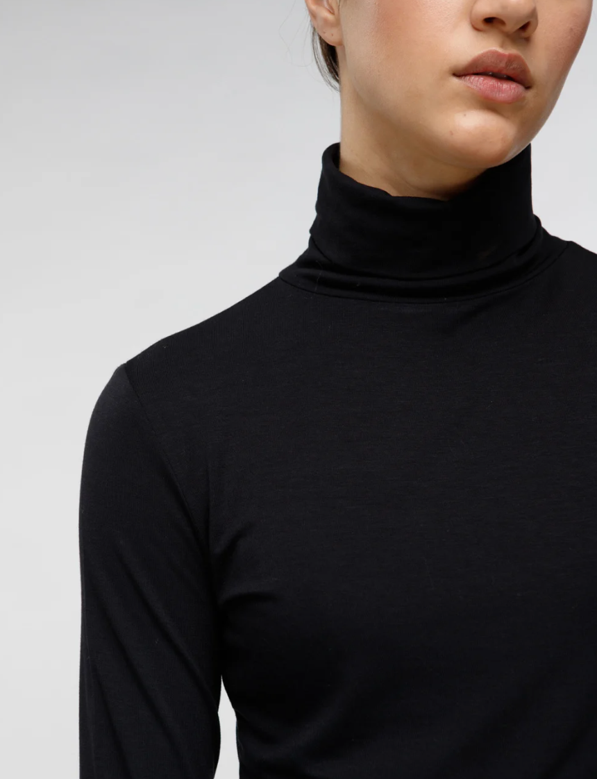 Slim Fit Turtleneck - Black