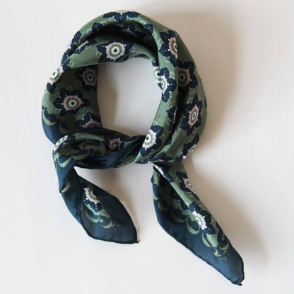 Silk Scarf - Daisy Khaki