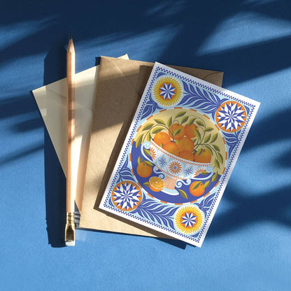 Orange bowl greetings card