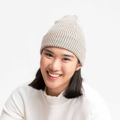 Grid Beanie: Fuchsia