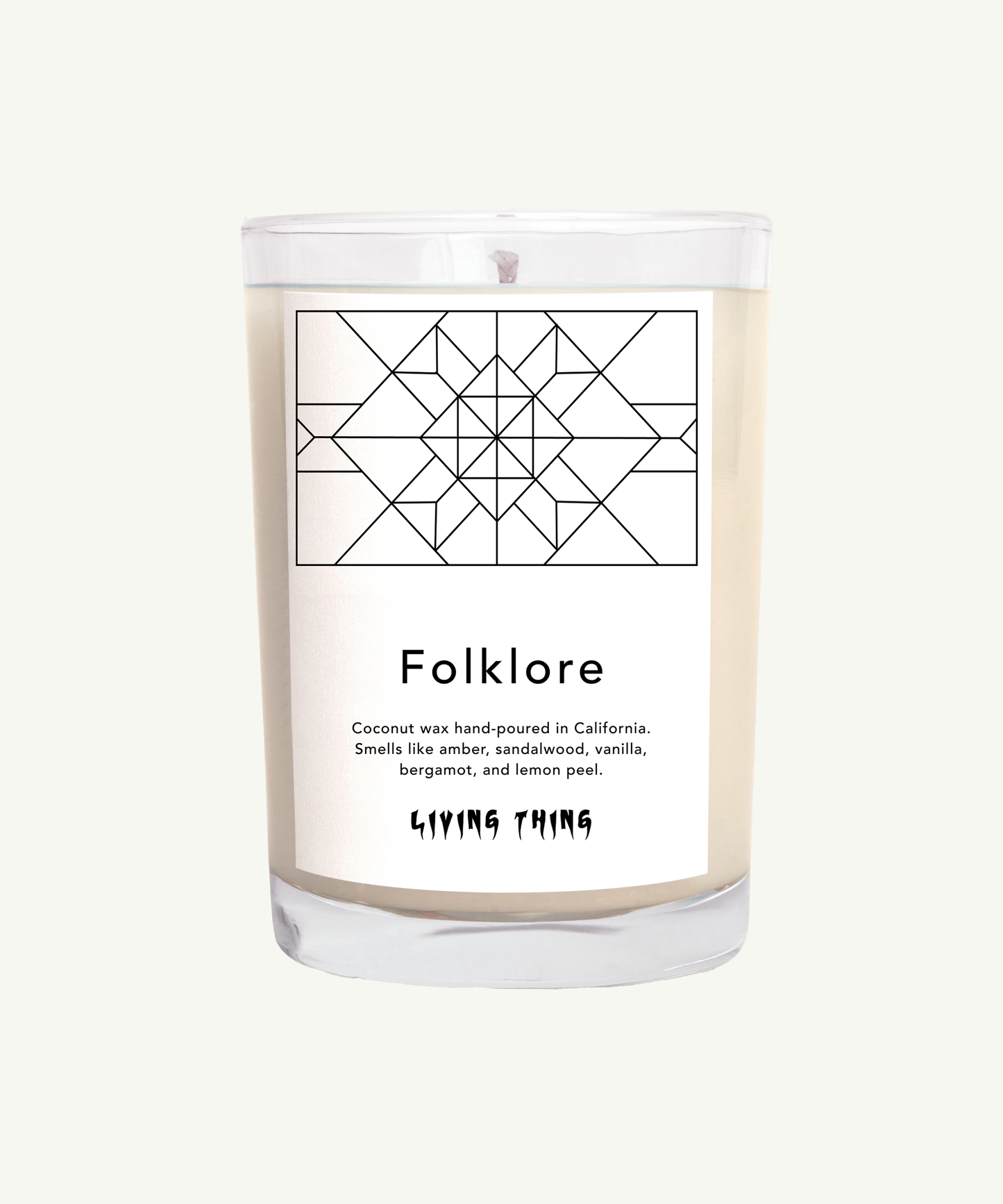 Folklore: Amber, Vanilla + Lemon Peel Candle