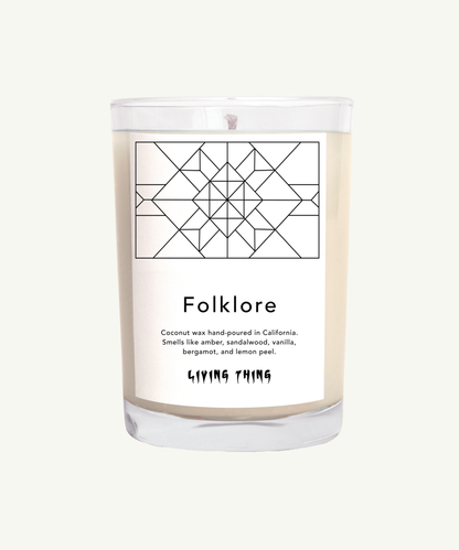 Folklore: Amber, Vanilla + Lemon Peel Candle