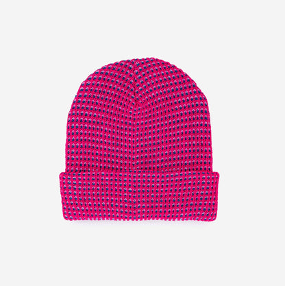 Grid Beanie: Fuchsia