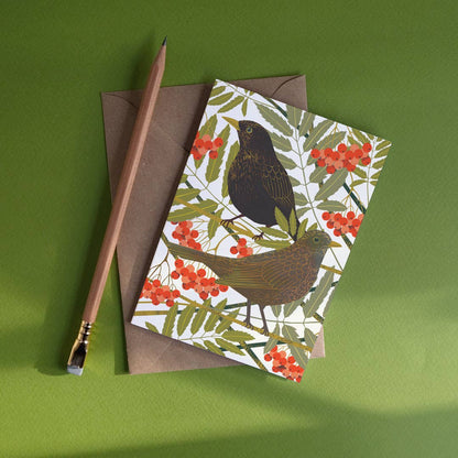 Blackbirds greetings card