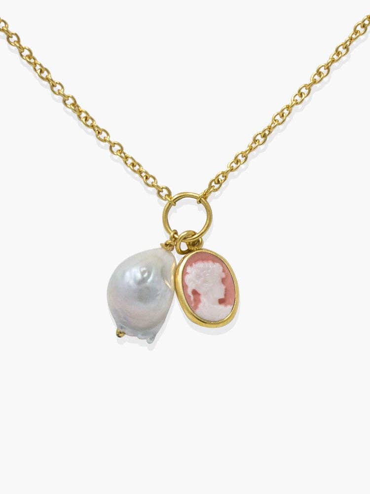 Pink Cameo Necklace