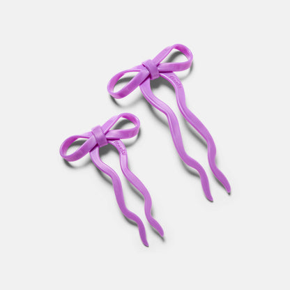 Bow Hairpin in Large Orchid