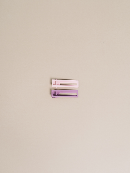 Lu Lu Clips Set: Mauve + Pink