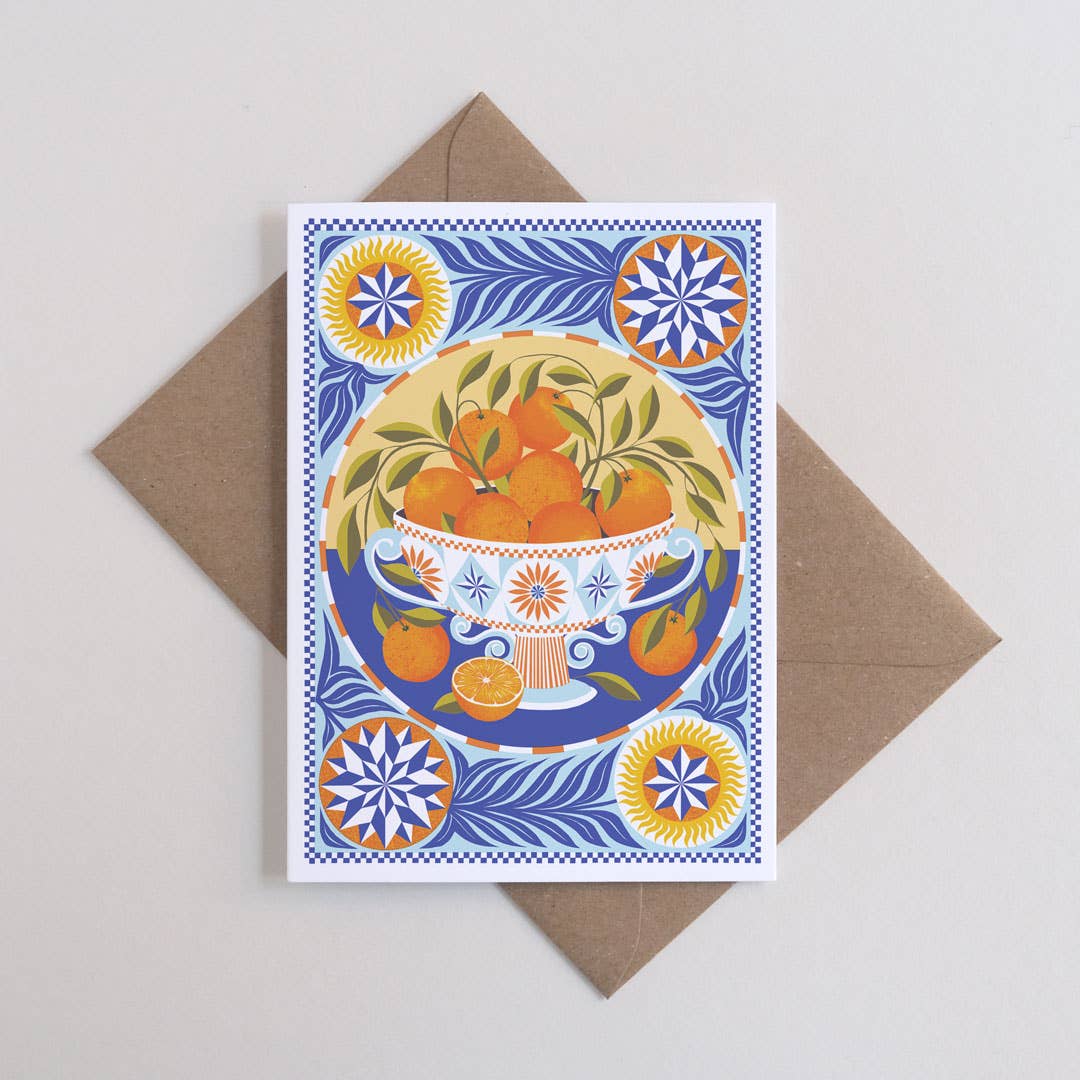 Orange bowl greetings card