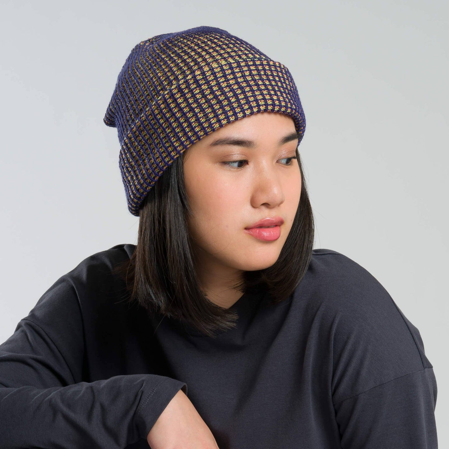 Grid Beanie: Kelly Green