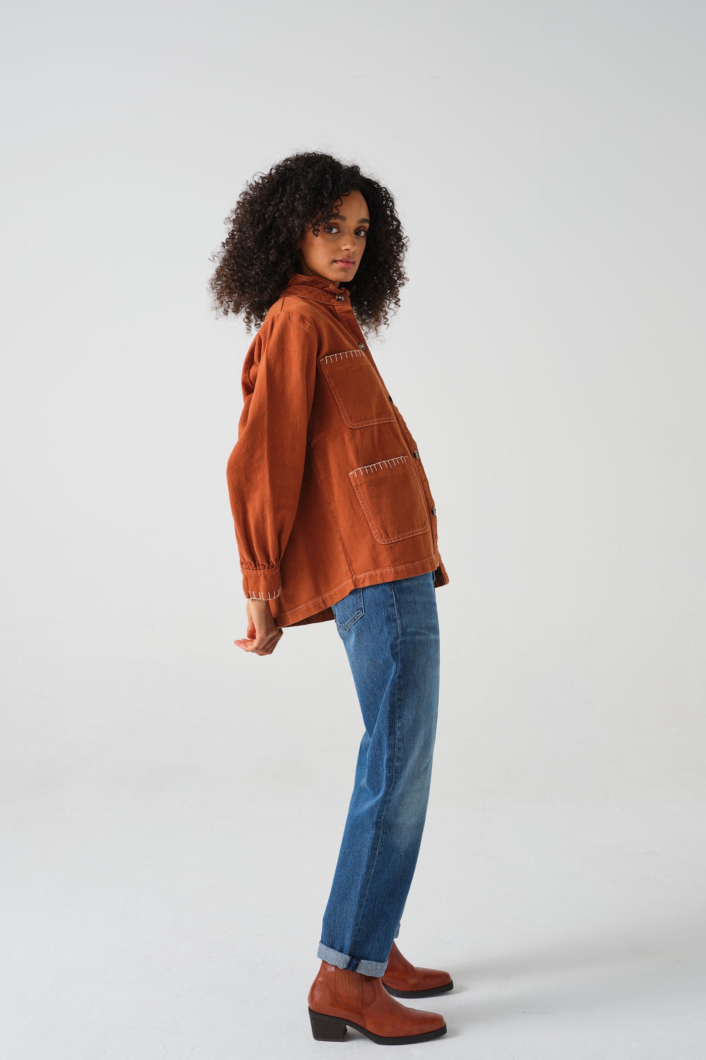 Pablo Denim Coat - Caramel