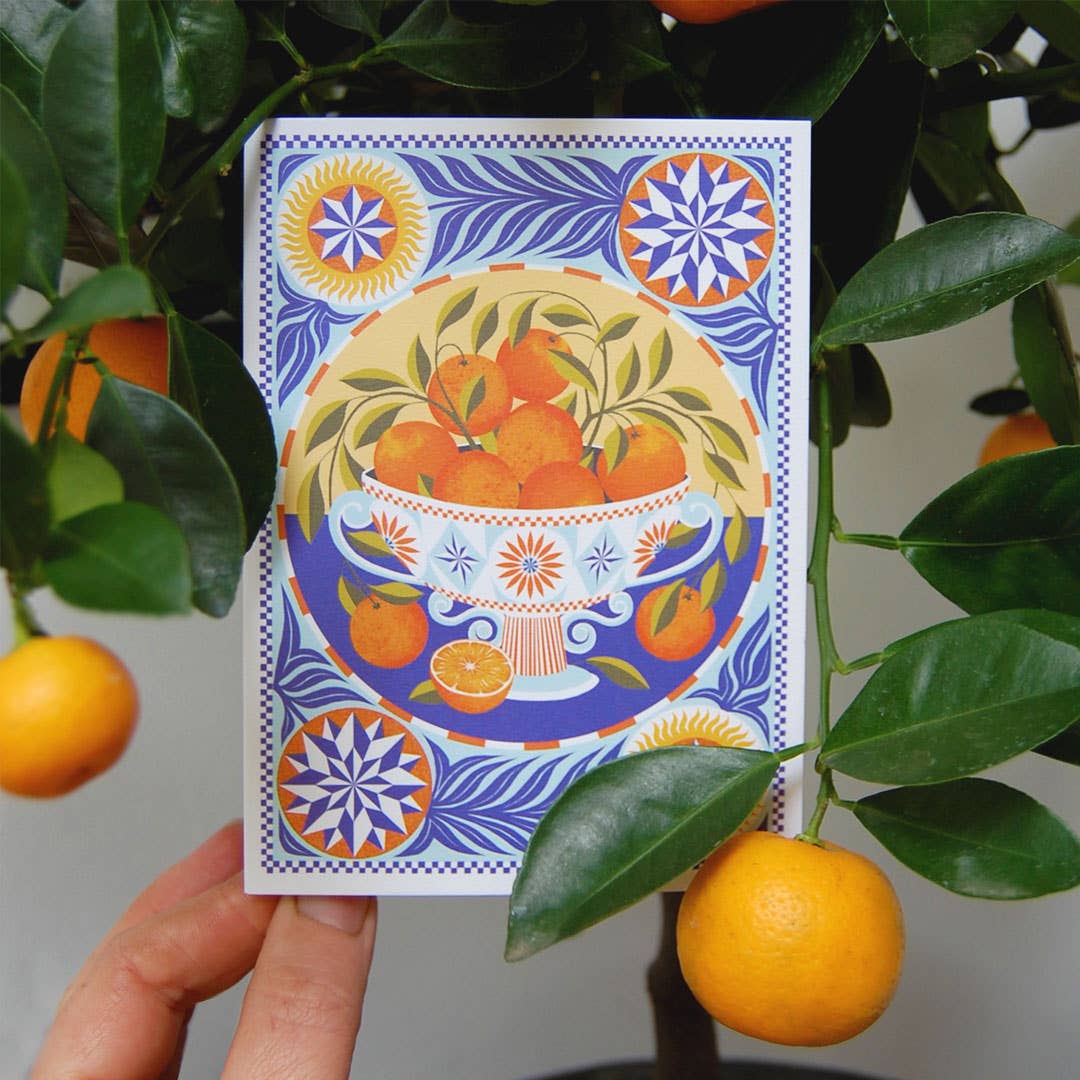 Orange bowl greetings card