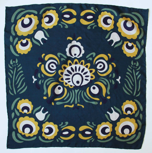 Silk Scarf - Zora Navy