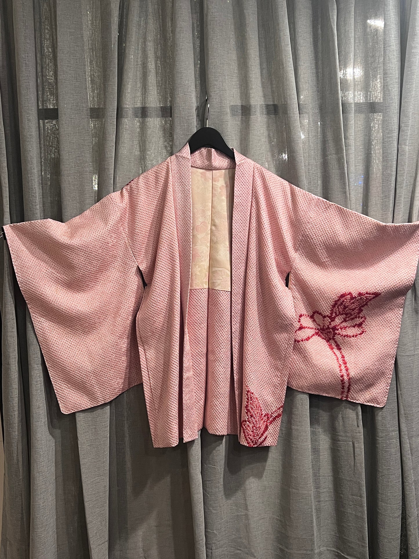 Pink Floral Vintage Silk Haori