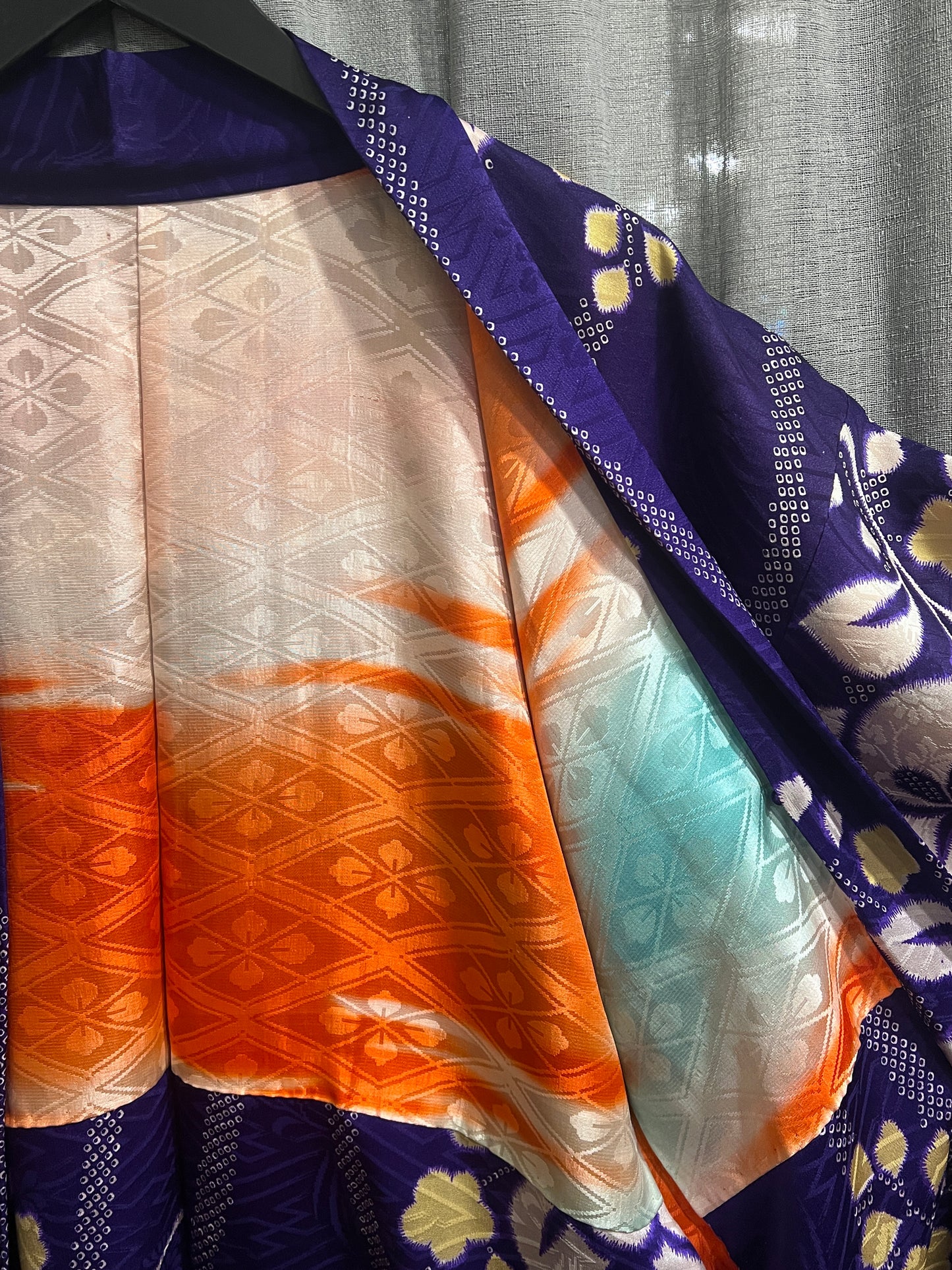 White & Purple Vintage Silk Haori