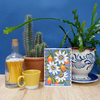 Passion Flower greetings card