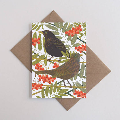 Blackbirds greetings card