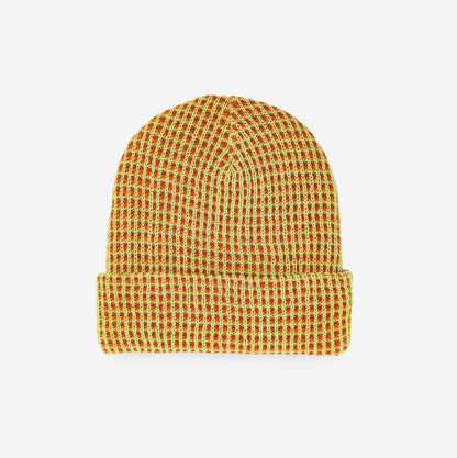 Grid Beanie: Wine Red