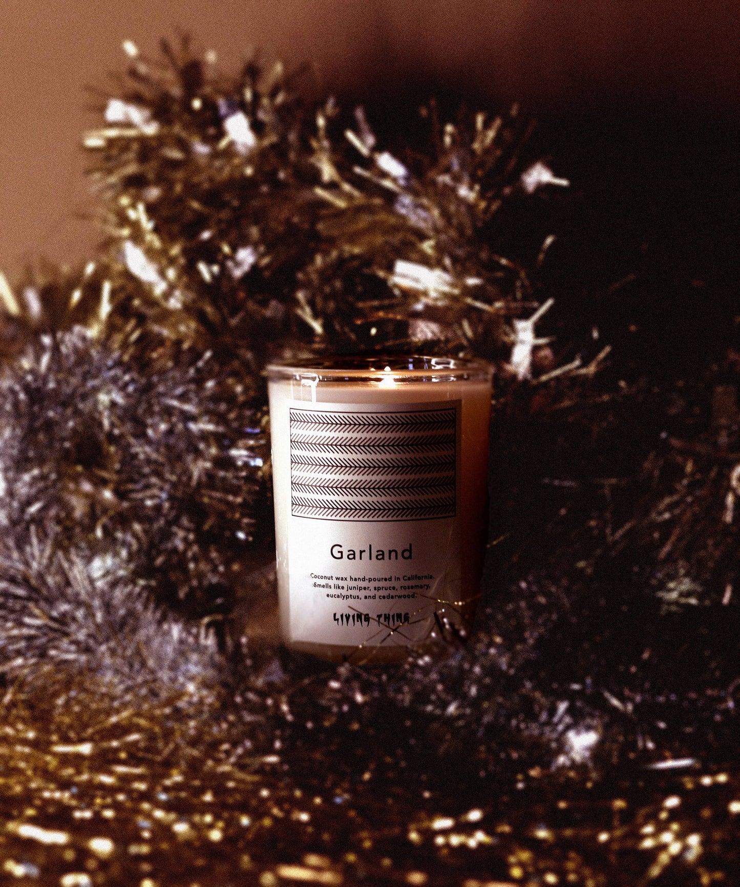 Garland: Juniper, Spruce + Eucalyptus Holiday Candle
