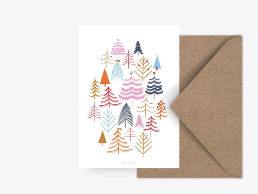 Christmas Forest Postcard